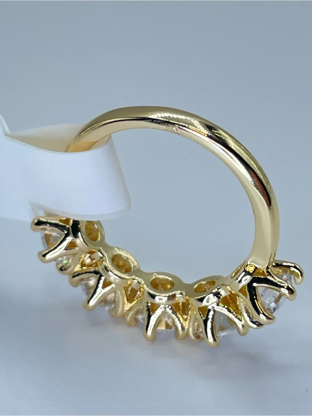 Swarovski Crystal Elements White Crystal Half Eternity Band Ring Sz 6 Glam